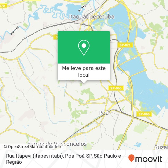 Rua Itapevi (itapevi itabi), Poá Poá-SP mapa