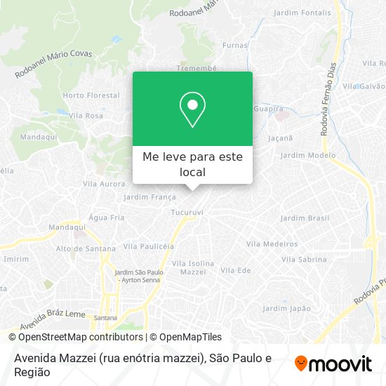 Avenida Mazzei (rua enótria mazzei) mapa