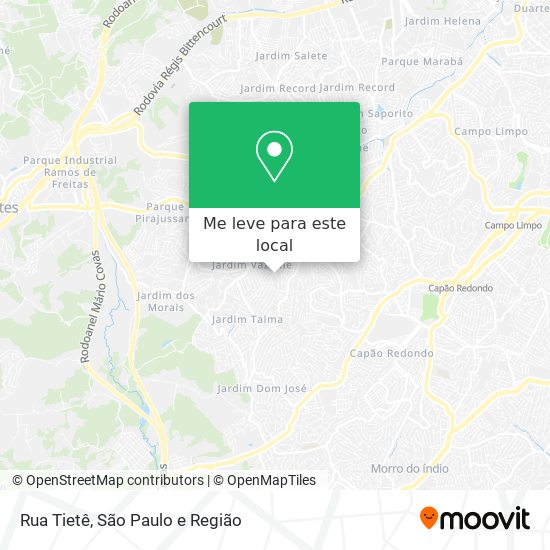 Rua Tietê mapa