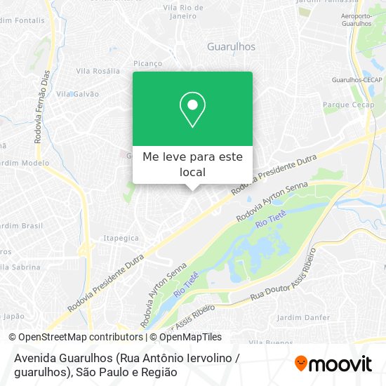 Avenida Guarulhos (Rua Antônio Iervolino / guarulhos) mapa