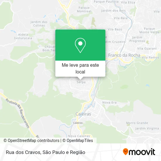 Rua dos Cravos mapa