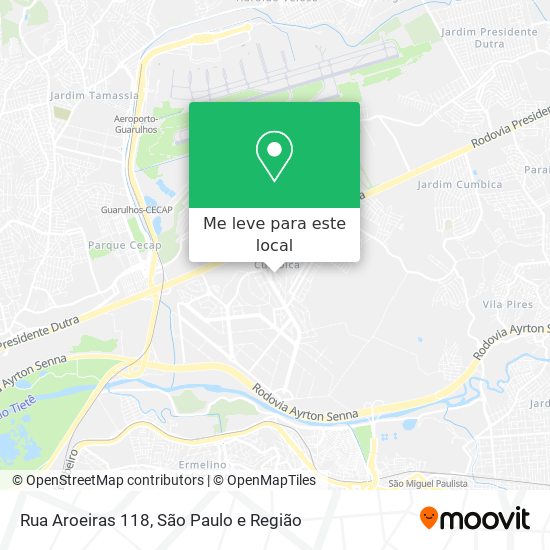 Rua Aroeiras 118 mapa