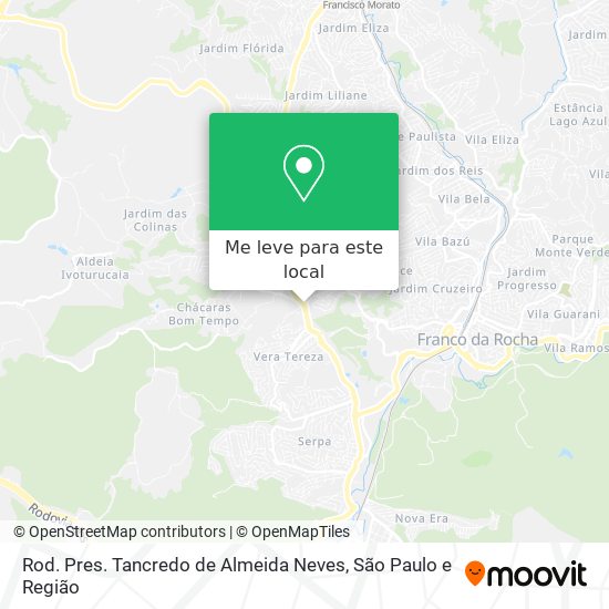 Rod. Pres. Tancredo de Almeida Neves mapa