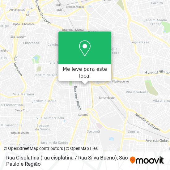 Rua Cisplatina (rua cisplatina / Rua Silva Bueno) mapa