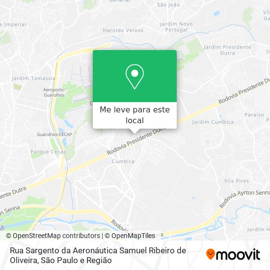 Rua Sargento da Aeronáutica Samuel Ribeiro de Oliveira mapa
