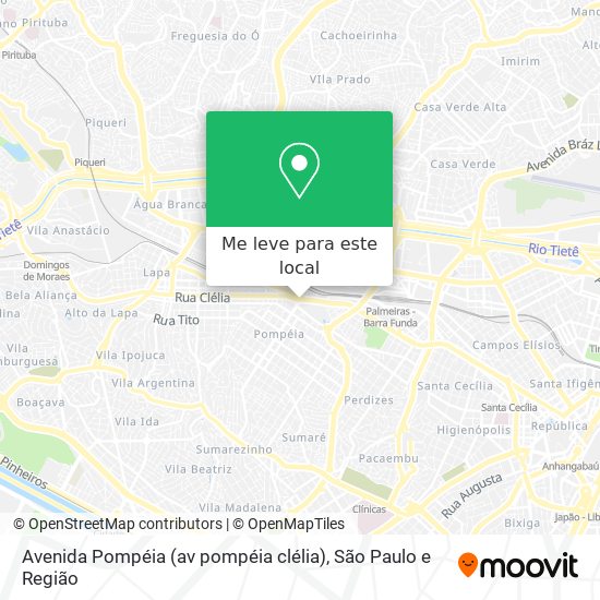 Avenida Pompéia (av pompéia clélia) mapa