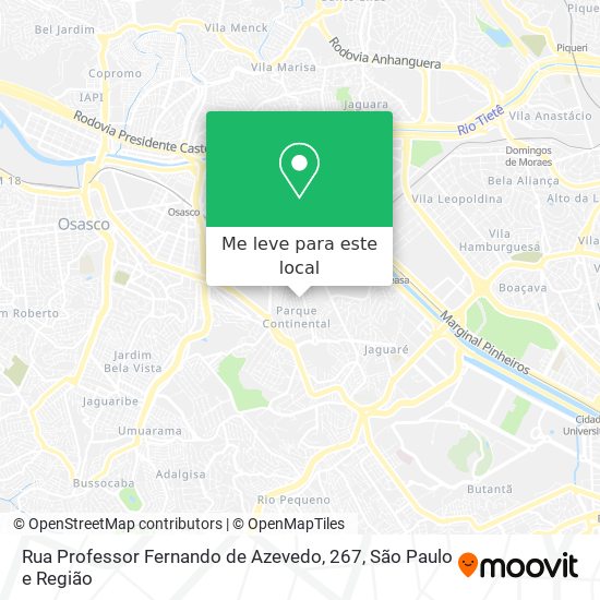 Rua Professor Fernando de Azevedo, 267 mapa