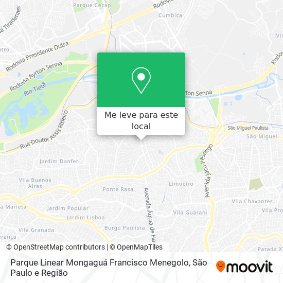 Parque Linear Mongaguá Francisco Menegolo mapa