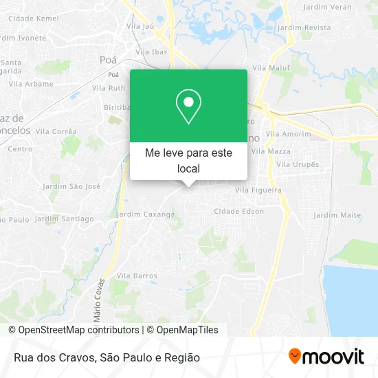 Rua dos Cravos mapa