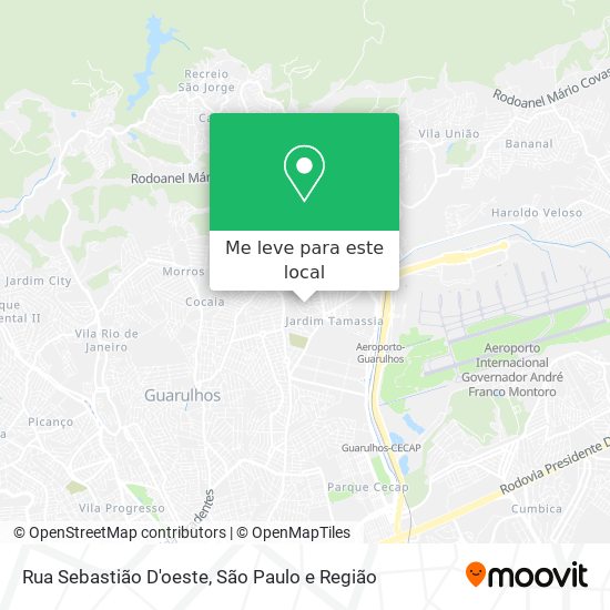 Rua Sebastião D'oeste mapa