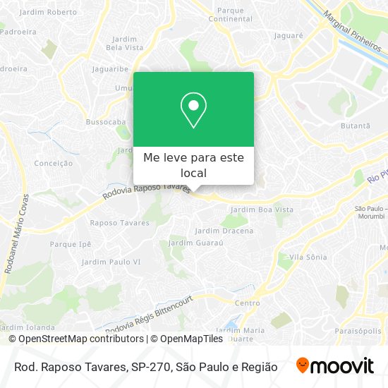 Rod. Raposo Tavares, SP-270 mapa