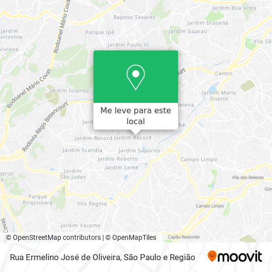 Rua Ermelino José de Oliveira mapa