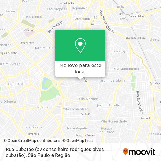 Rua Cubatão (av conselheiro rodrigues alves cubatão) mapa