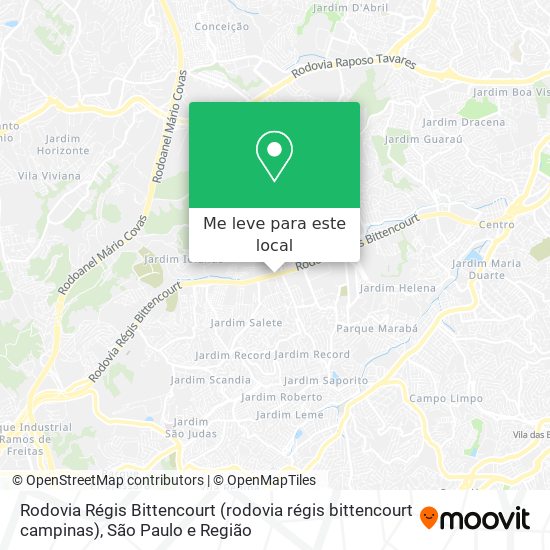 Rodovia Régis Bittencourt (rodovia régis bittencourt campinas) mapa