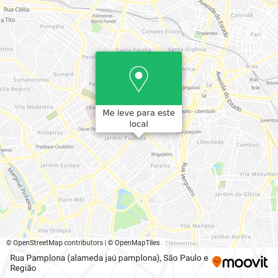 Rua Pamplona (alameda jaú pamplona) mapa