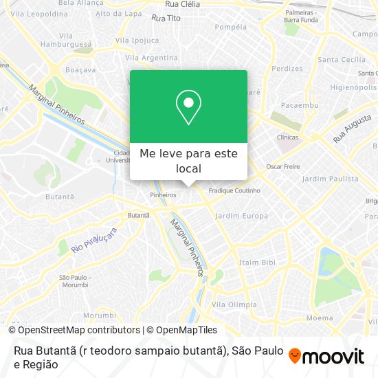 Rua Butantã (r teodoro sampaio butantã) mapa