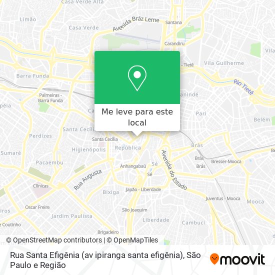 Rua Santa Efigênia (av ipiranga santa efigênia) mapa