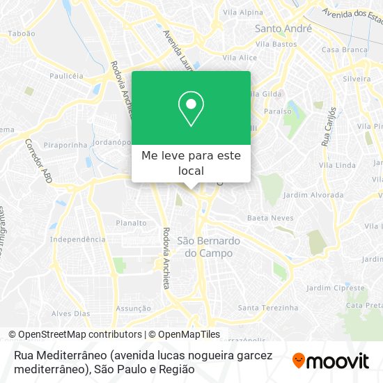 Rua Mediterrâneo (avenida lucas nogueira garcez mediterrâneo) mapa