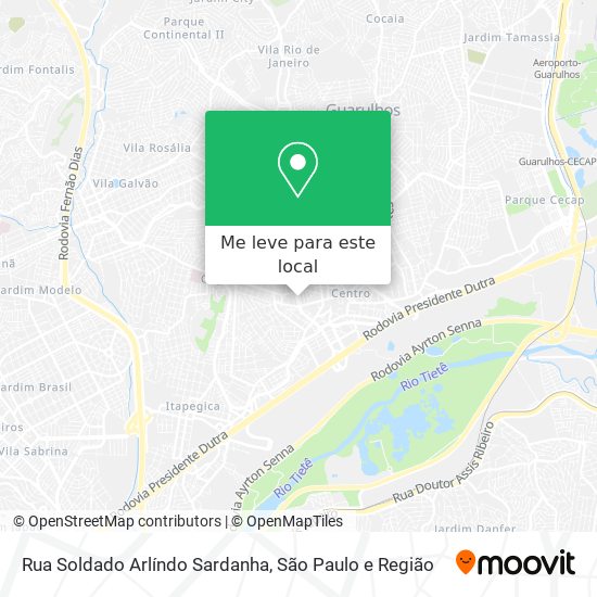 Rua Soldado Arlíndo Sardanha mapa