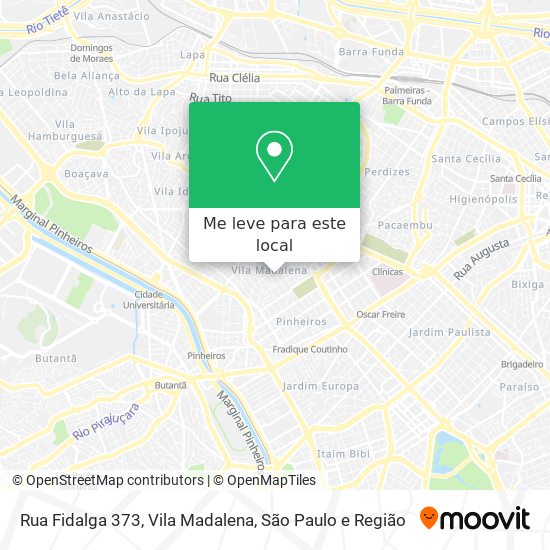 Rua Fidalga 373, Vila Madalena mapa