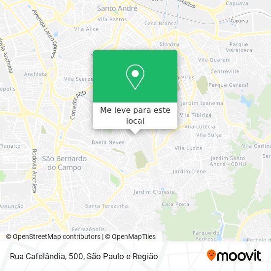Rua Cafelândia, 500 mapa