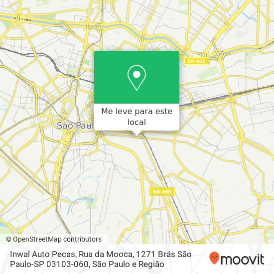 Inwal Auto Pecas, Rua da Mooca, 1271 Brás São Paulo-SP 03103-060 mapa