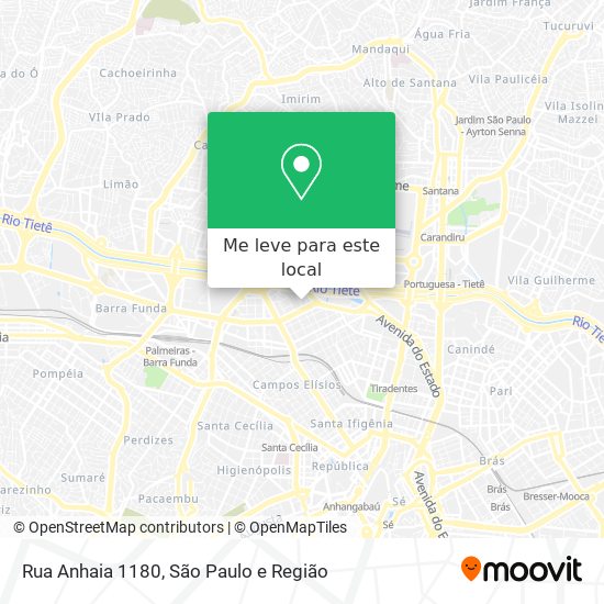 Rua Anhaia 1180 mapa