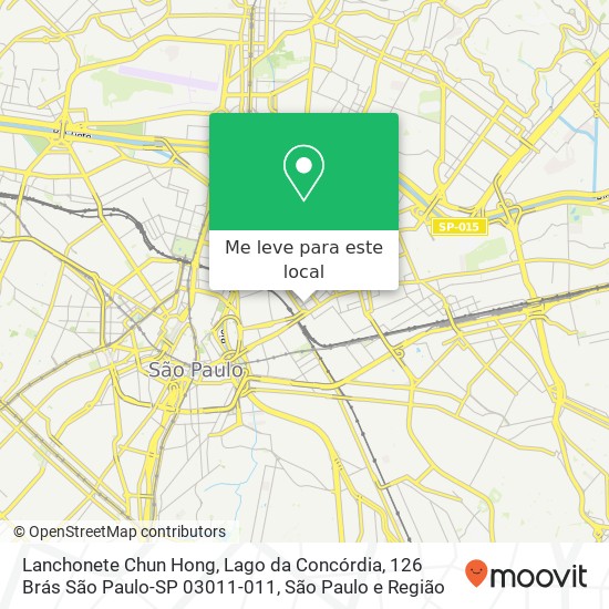 Lanchonete Chun Hong, Lago da Concórdia, 126 Brás São Paulo-SP 03011-011 mapa