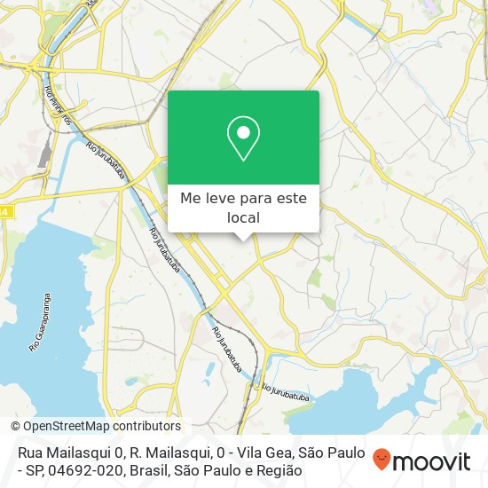 Rua Mailasqui 0, R. Mailasqui, 0 - Vila Gea, São Paulo - SP, 04692-020, Brasil mapa