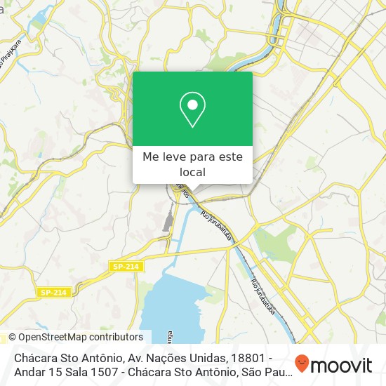 Chácara Sto Antônio, Av. Nações Unidas, 18801 - Andar 15 Sala 1507 - Chácara Sto Antônio, São Paulo - SP, 04795-100, Bra mapa