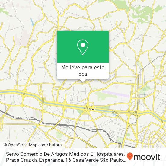 Servo Comercio De Artigos Medicos E Hospitalares, Praca Cruz da Esperanca, 16 Casa Verde São Paulo-SP 02522-040 mapa