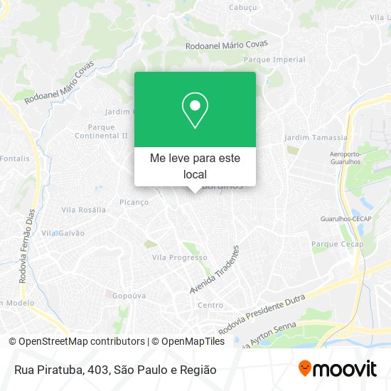 Rua Piratuba, 403 mapa