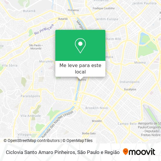 Ciclovia Santo Amaro Pinheiros mapa