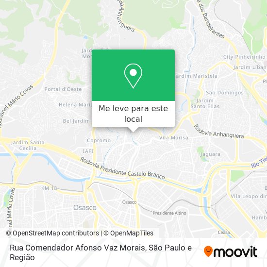 Rua Comendador Afonso Vaz Morais mapa