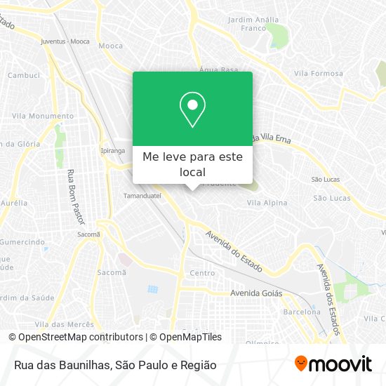 Rua das Baunilhas mapa