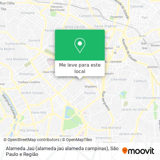 Alameda Jaú (alameda jaú alameda campinas) mapa