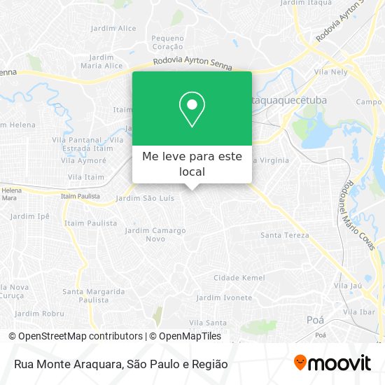 Rua Monte Araquara mapa