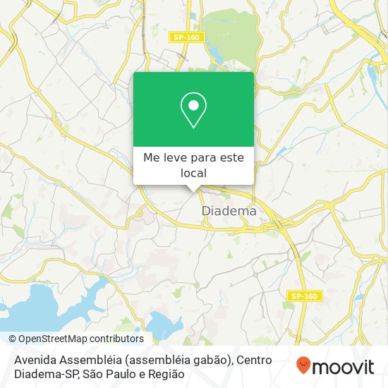 Avenida Assembléia (assembléia gabão), Centro Diadema-SP mapa