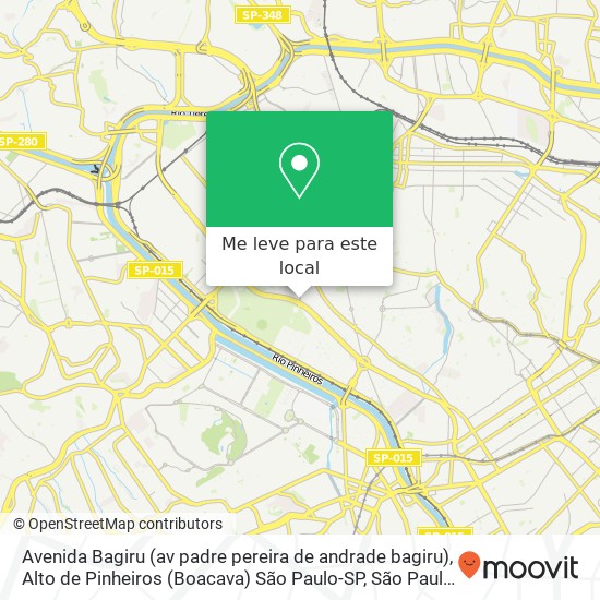 Avenida Bagiru (av padre pereira de andrade bagiru), Alto de Pinheiros (Boacava) São Paulo-SP mapa