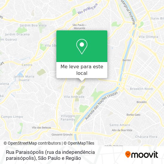 Rua Paraisópolis (rua da independência paraisópolis) mapa