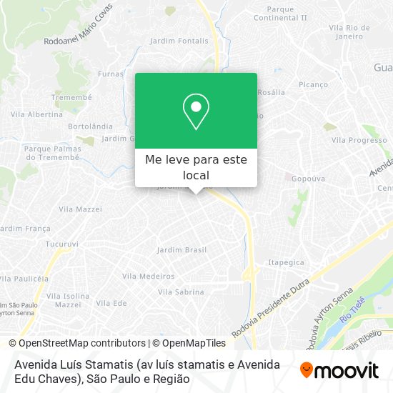 Avenida Luís Stamatis (av luís stamatis e Avenida Edu Chaves) mapa