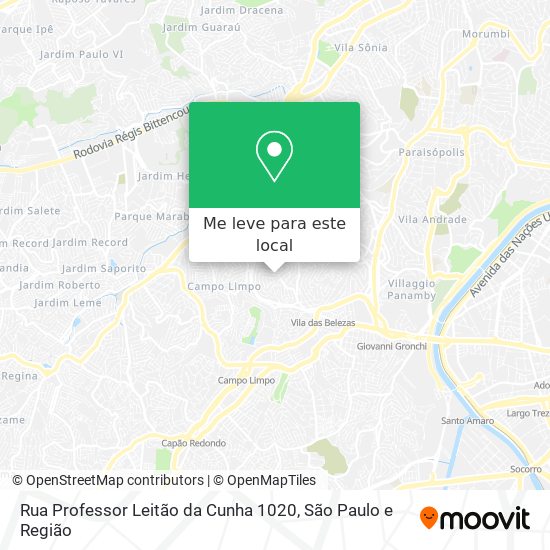 Rua Professor Leitão da Cunha 1020 mapa