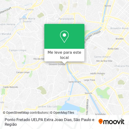 Ponto Fretado UELPA Extra Joao Dias mapa