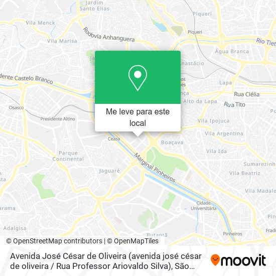 Avenida José César de Oliveira (avenida josé césar de oliveira / Rua Professor Ariovaldo Silva) mapa
