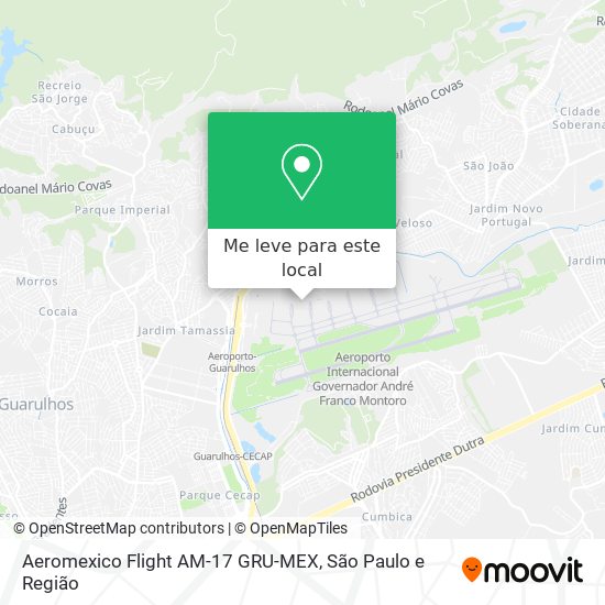 Aeromexico Flight AM-17 GRU-MEX mapa