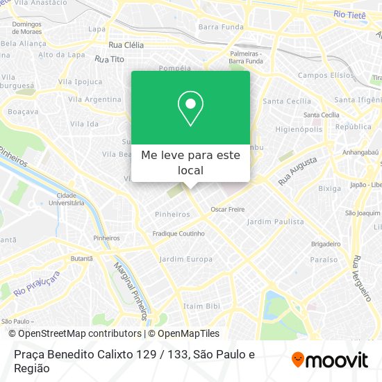 Praça Benedito Calixto 129 / 133 mapa