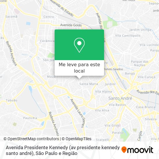 Avenida Presidente Kennedy (av presidente kennedy santo andré) mapa