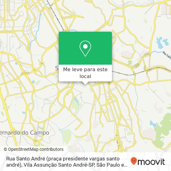 Rua Santo André (praça presidente vargas santo andré), Vila Assunção Santo André-SP mapa