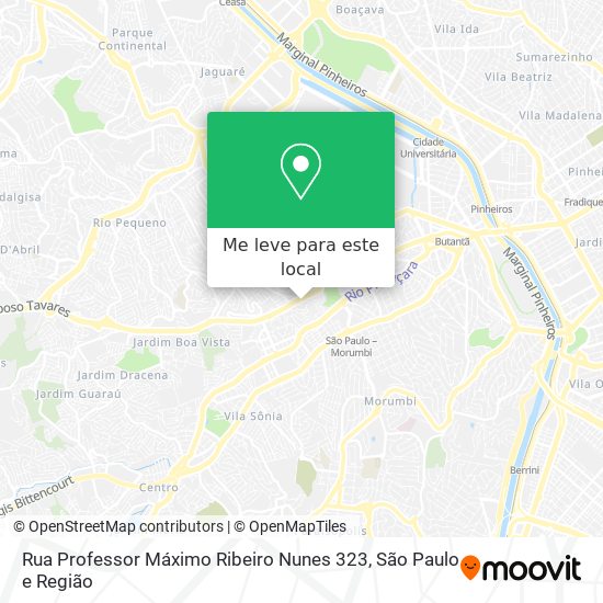 Rua Professor Máximo Ribeiro Nunes 323 mapa