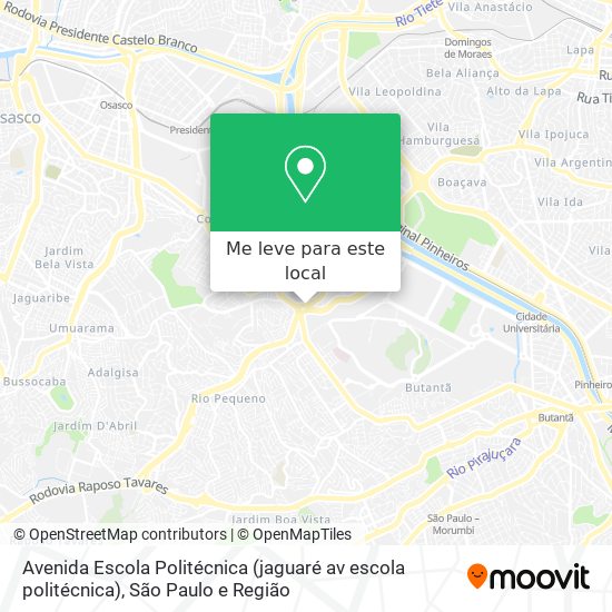 Avenida Escola Politécnica (jaguaré av escola politécnica) mapa